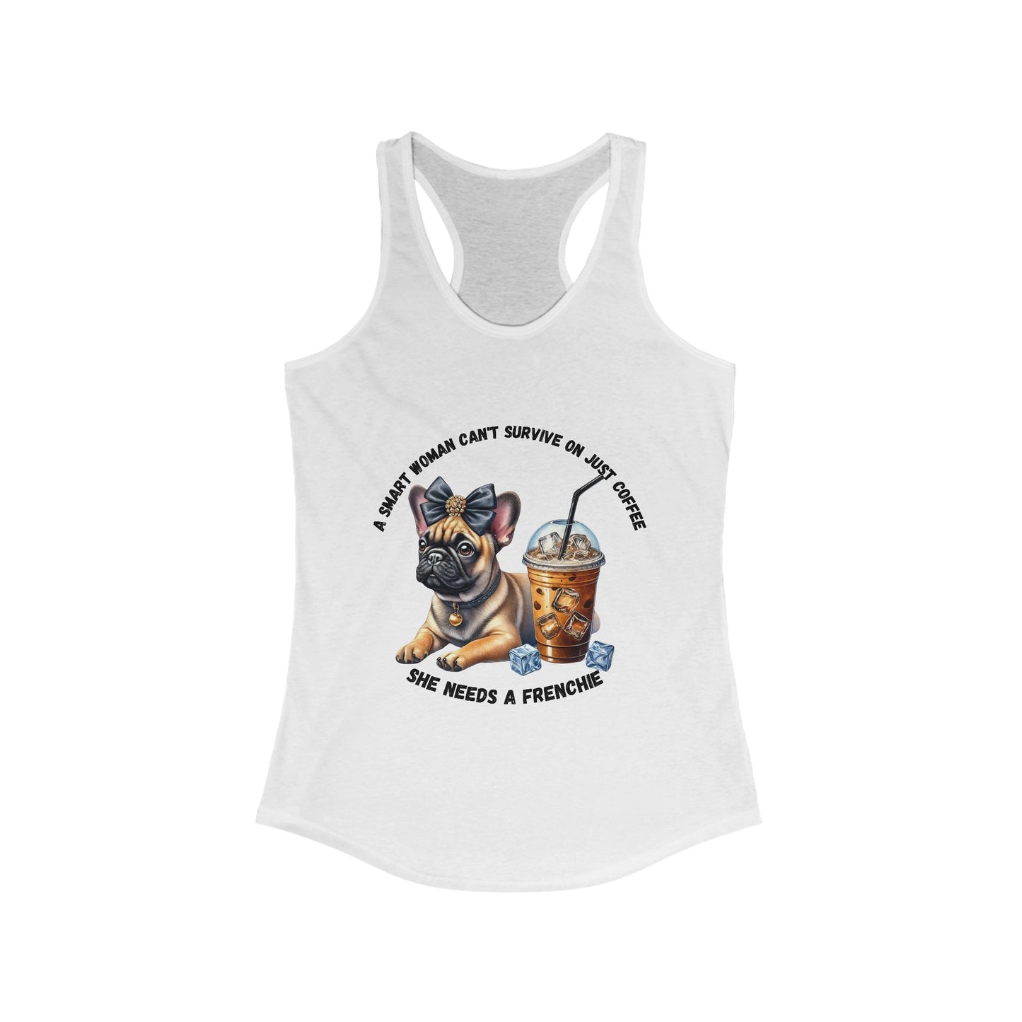 French Bulldog Coffee Lover Racerback Tank Top for Women