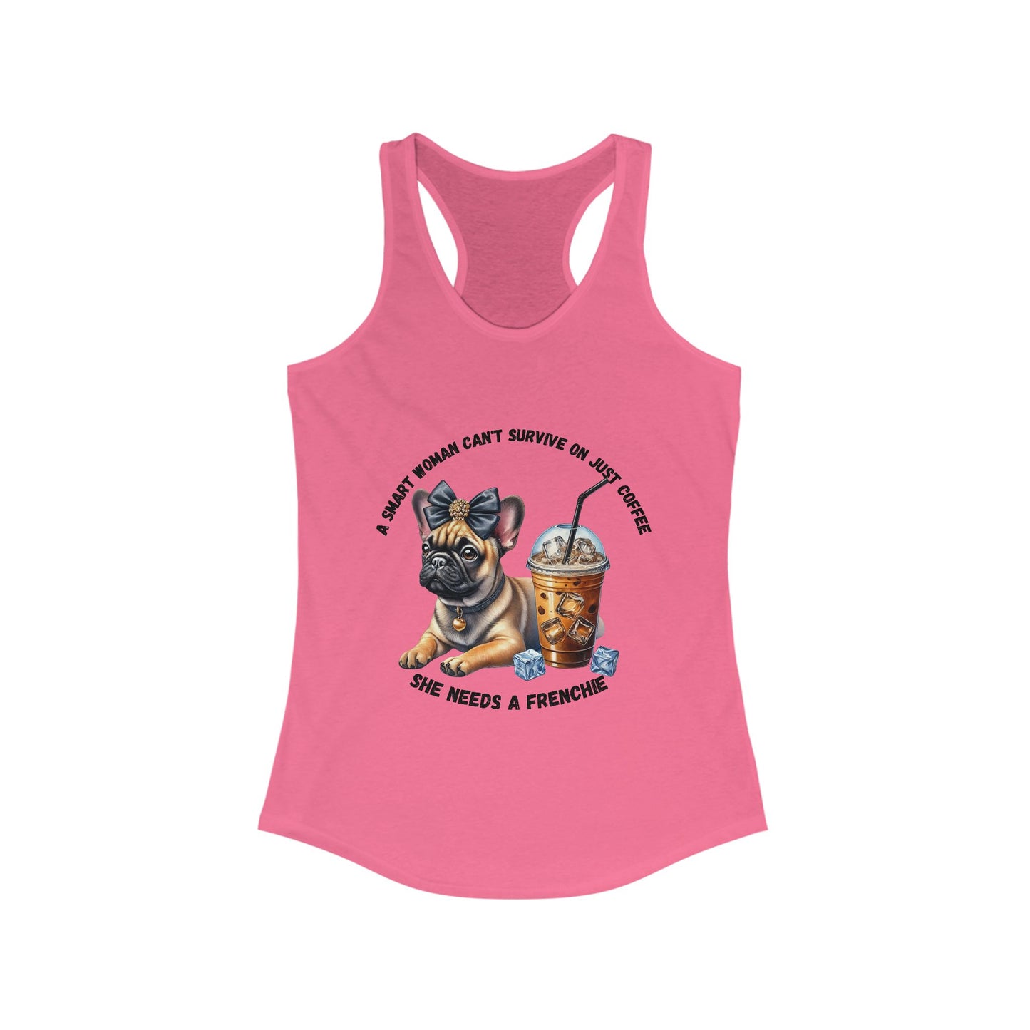French Bulldog Coffee Lover Racerback Tank Top for Women