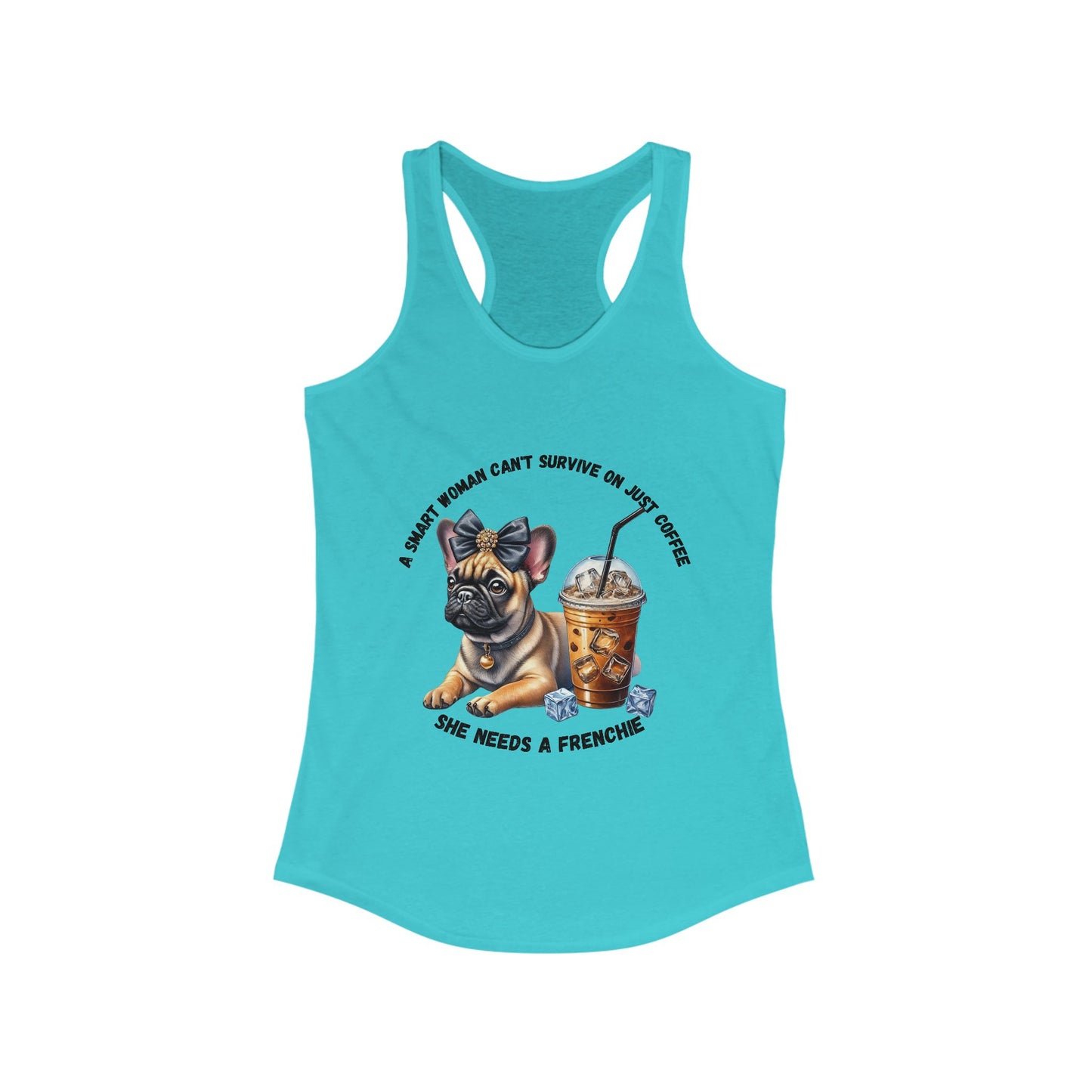 French Bulldog Coffee Lover Racerback Tank Top for Women