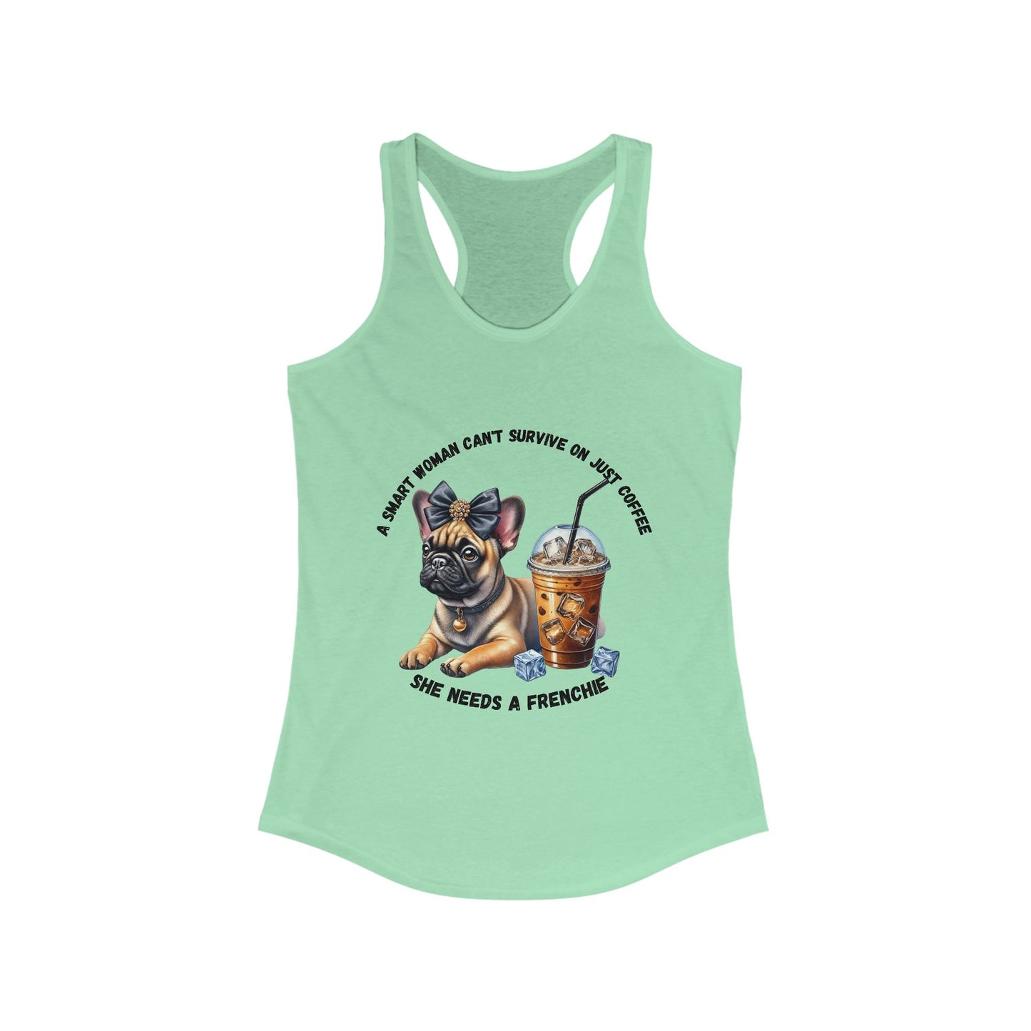 French Bulldog Coffee Lover Racerback Tank Top for Women