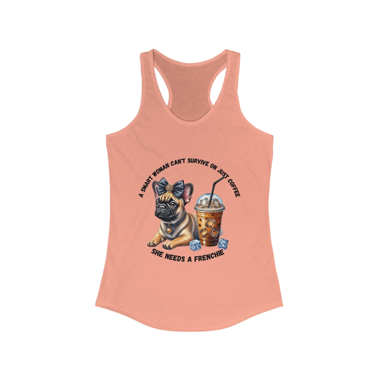French Bulldog Coffee Lover Racerback Tank Top for Women