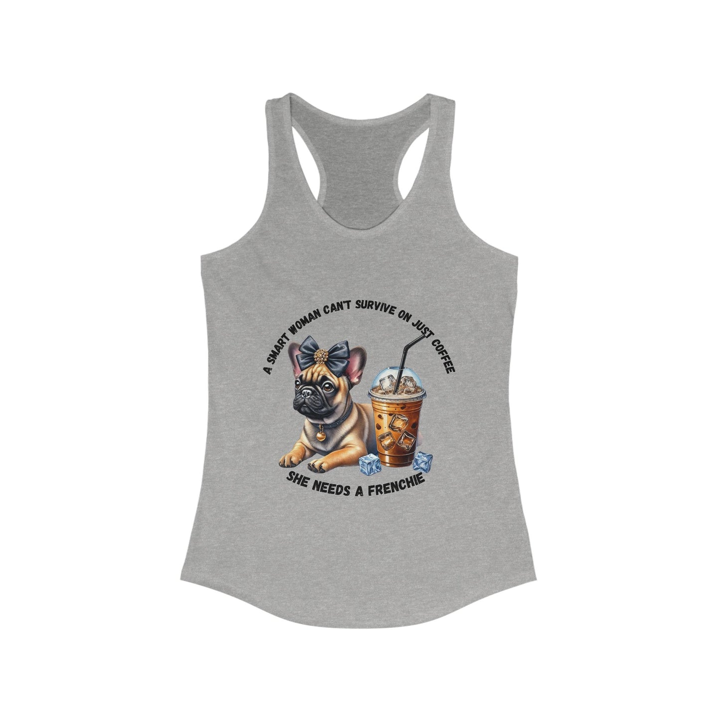 French Bulldog Coffee Lover Racerback Tank Top for Women