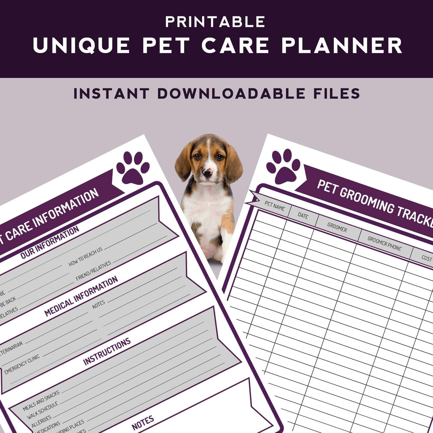 Unique Pet Care Planner (Quarterly) - Pooch Ooze