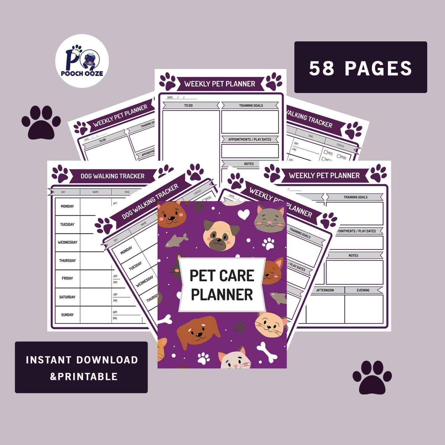 Unique Pet Care Planner (Quarterly)