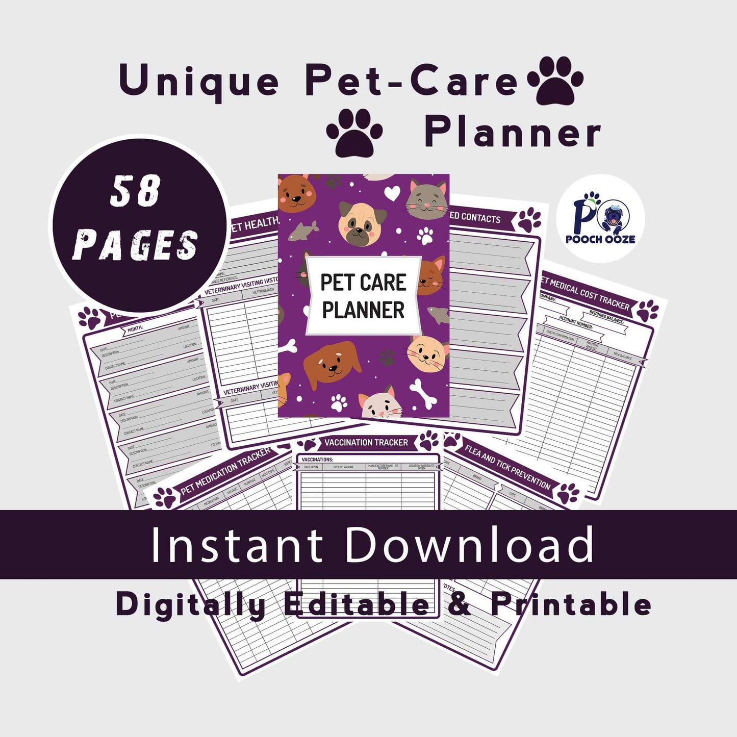 Unique Pet Care Planner (Quarterly)