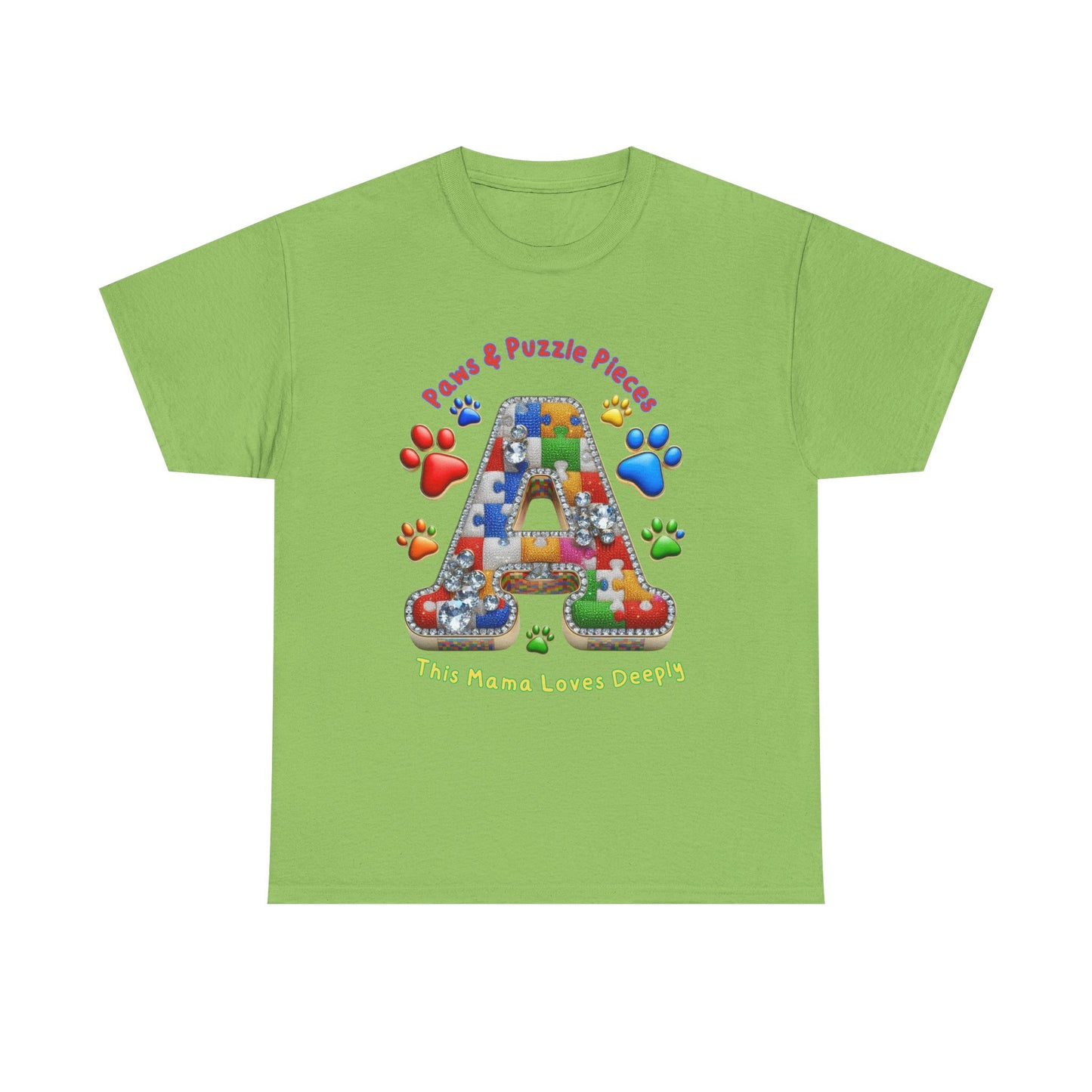 Autism Awareness Tee Paws & Puzzle Pieces