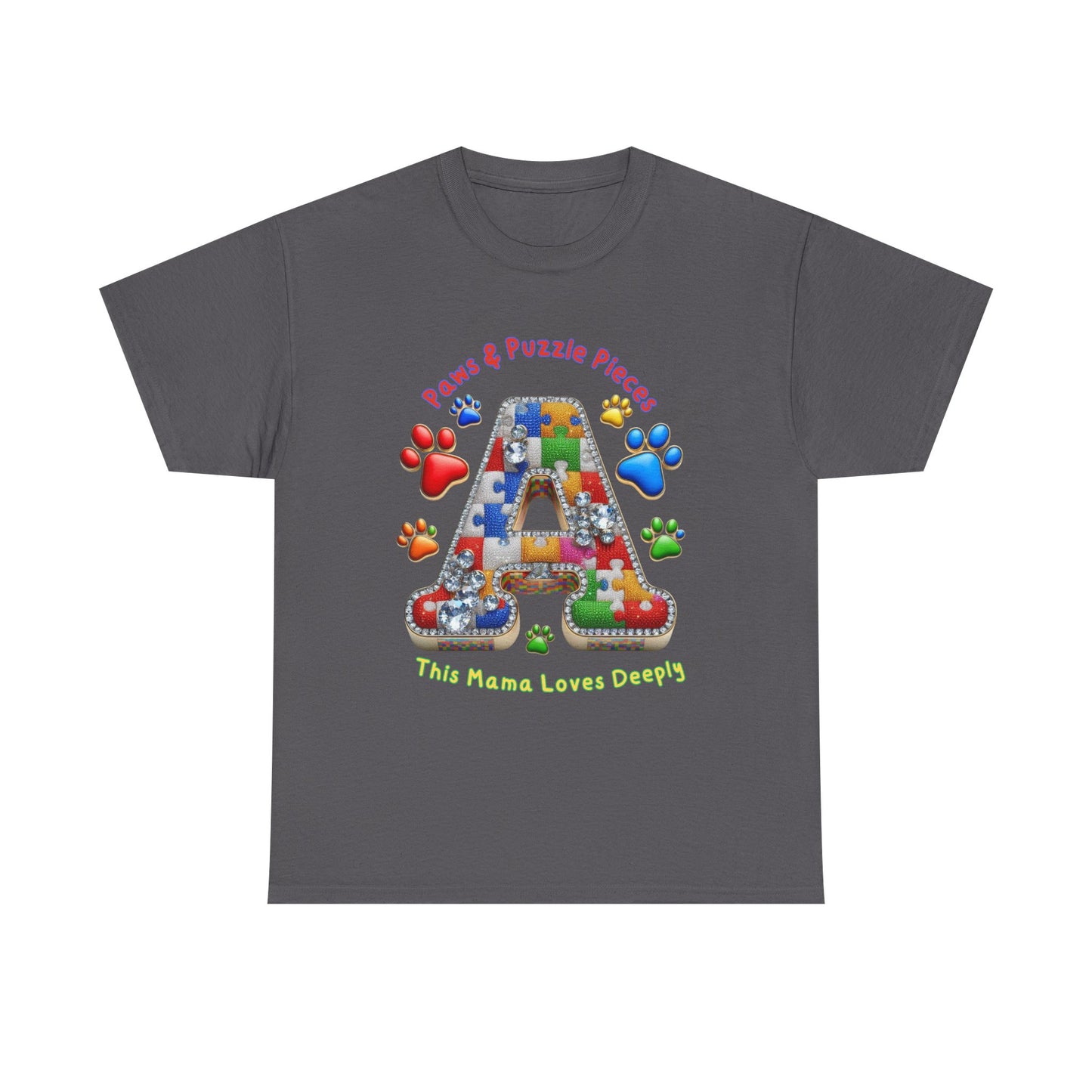 Autism Awareness Tee Paws & Puzzle Pieces