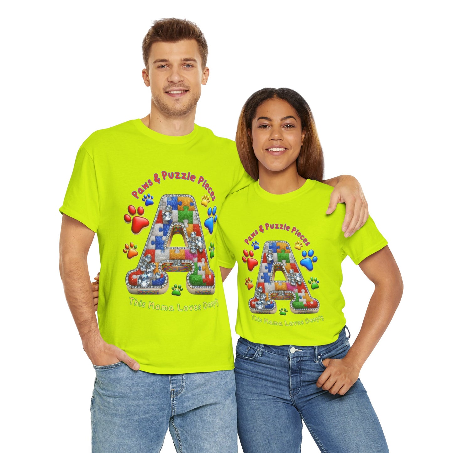 Autism Awareness Tee Paws & Puzzle Pieces