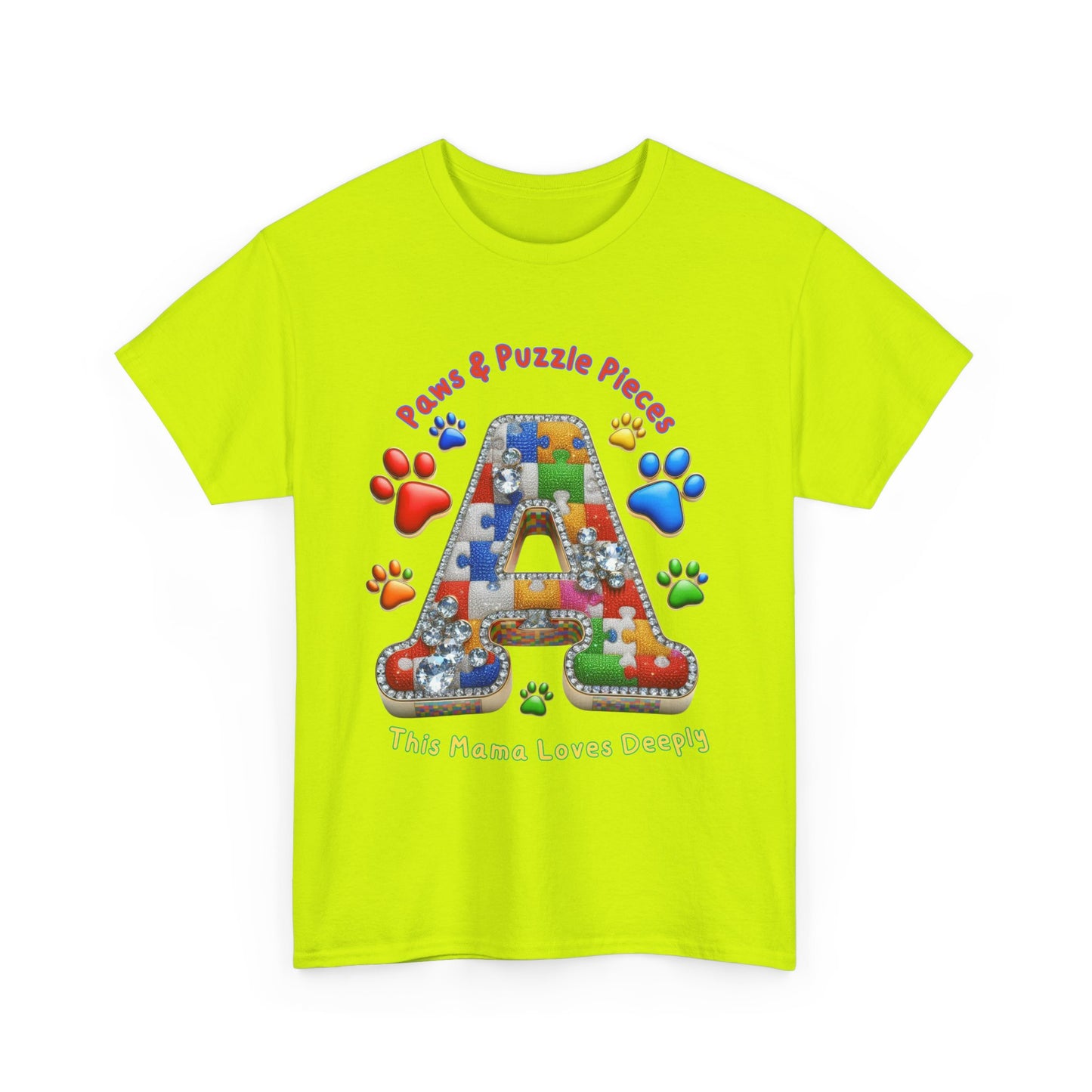 Autism Awareness Tee Paws & Puzzle Pieces