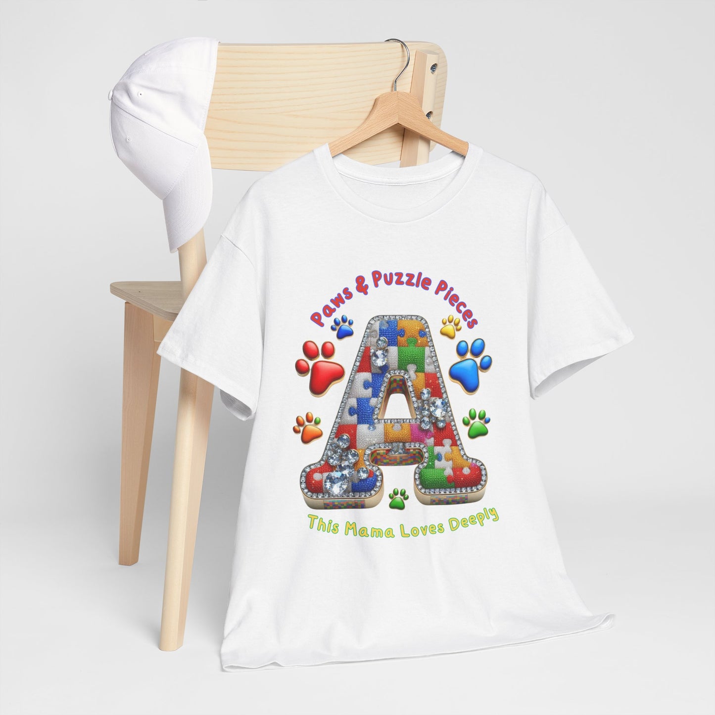Autism Awareness Tee Paws & Puzzle Pieces