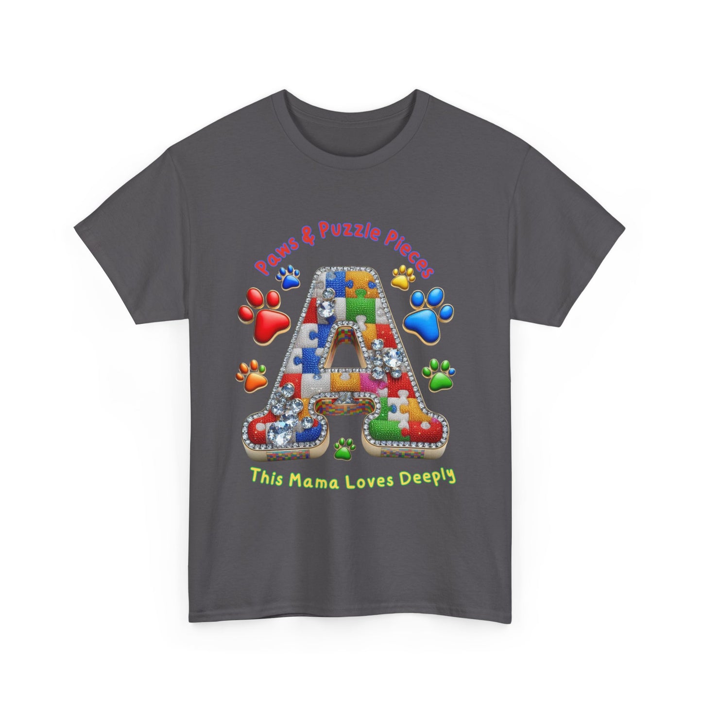 Autism Awareness Tee Paws & Puzzle Pieces