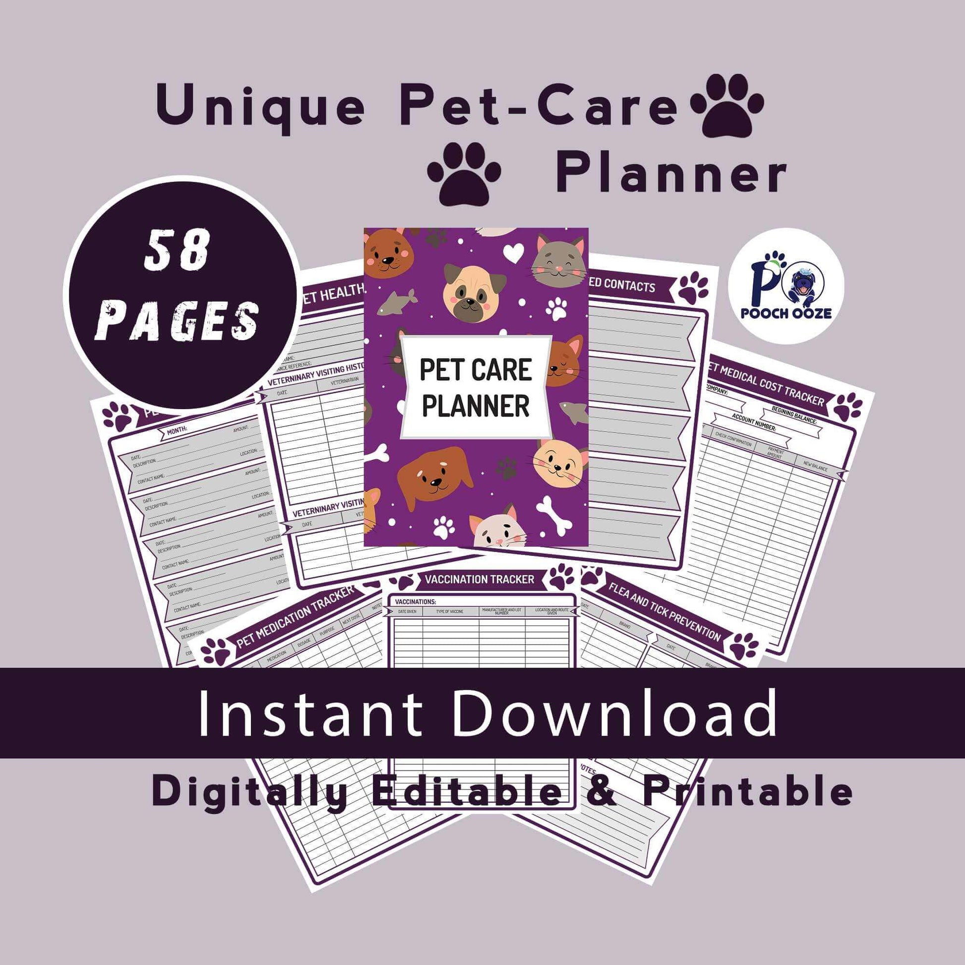 Unique Pet Care Planner (Quarterly)